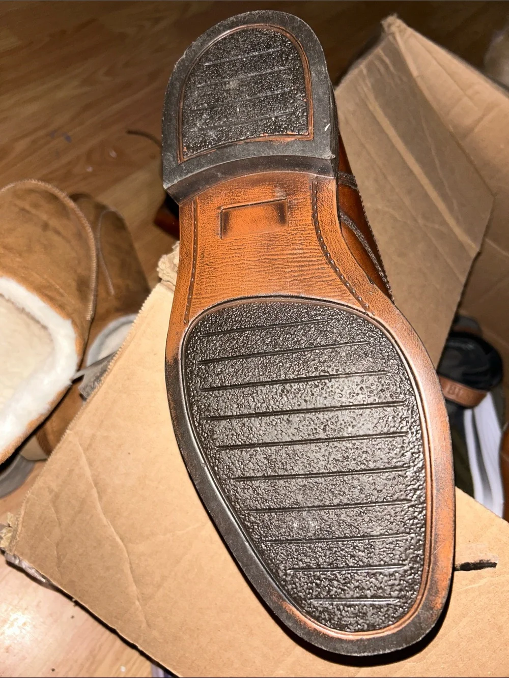 Sven Men's Brown Leather Cap-Toe Derby Oxfords